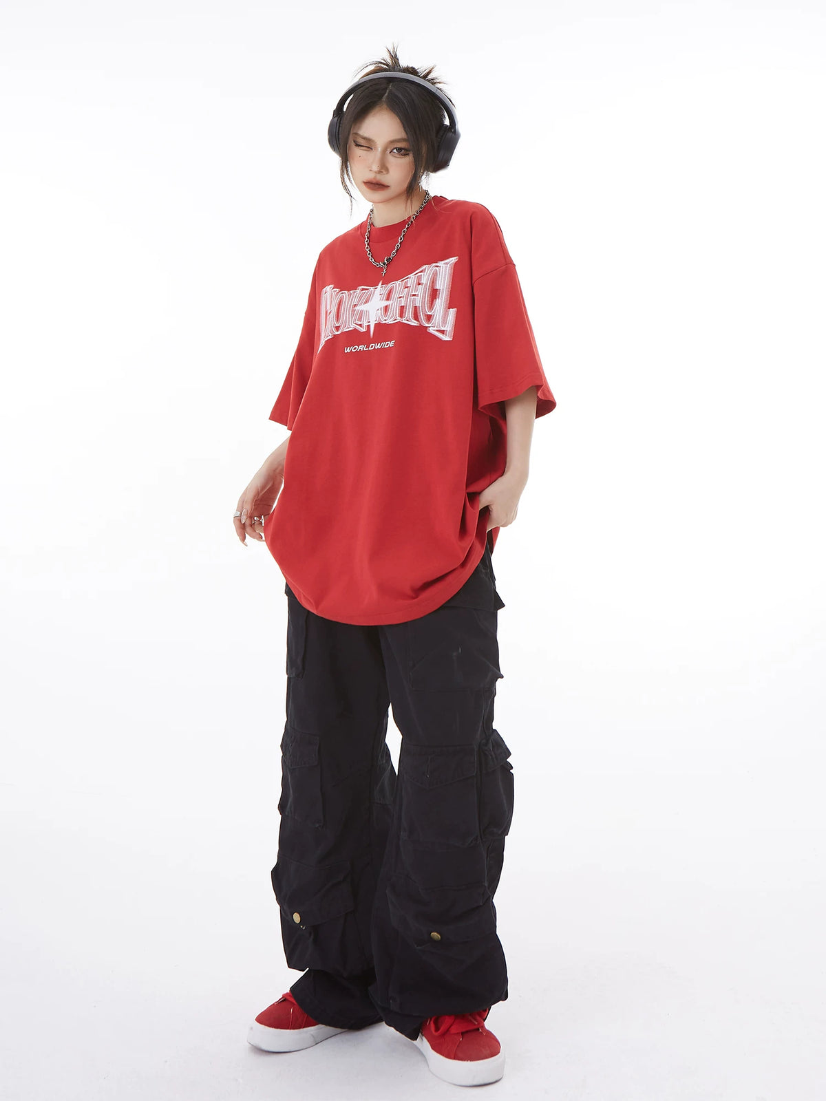Pantalon cargo large multipoches