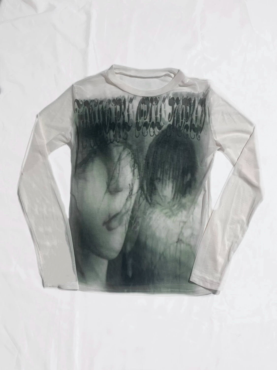 Goth Emo Artist Collaboration Mesh Long Sleeve T-Shirt