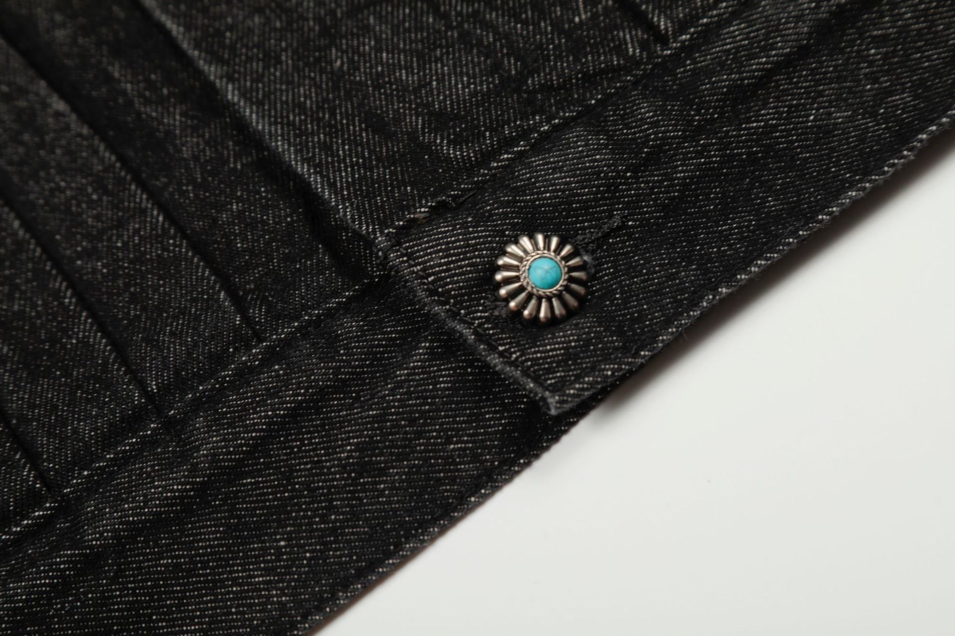 Raw Denim Pleats Metal Buckle Jacket