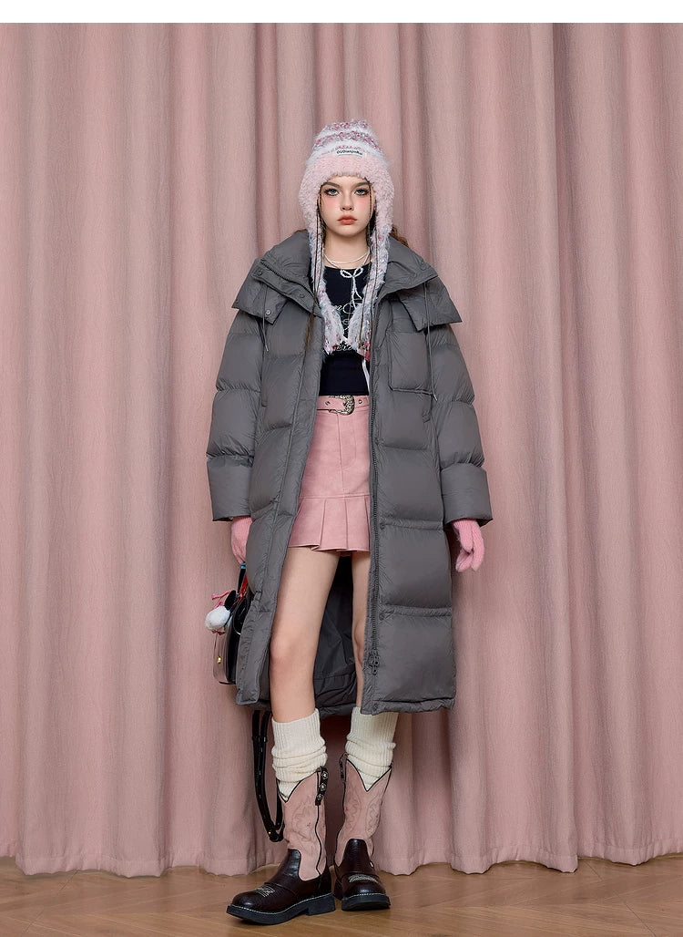 Hooded White Duck Down Coat
