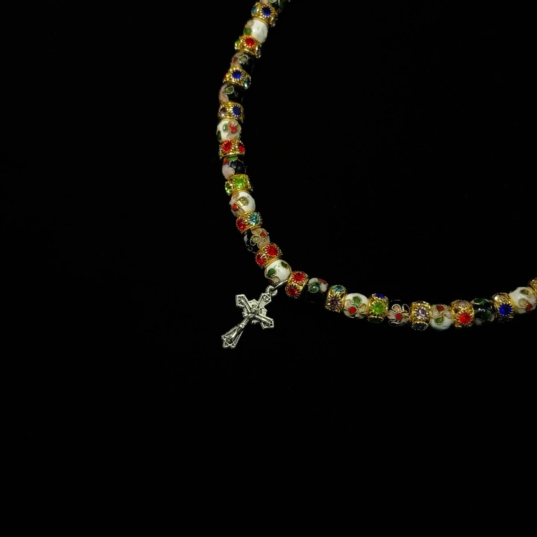 Thai Blue Cross Necklace