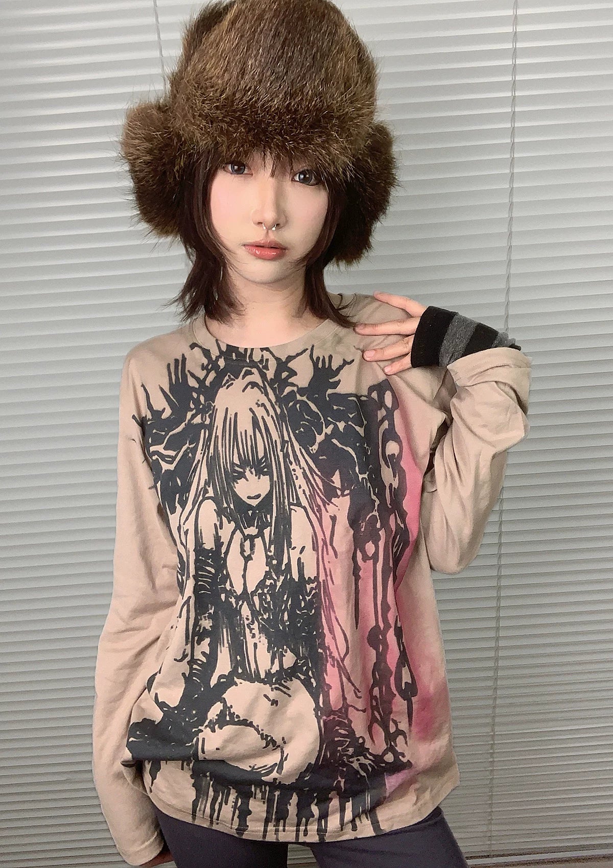 Graffiti Print Long Sleeve T-Shirt