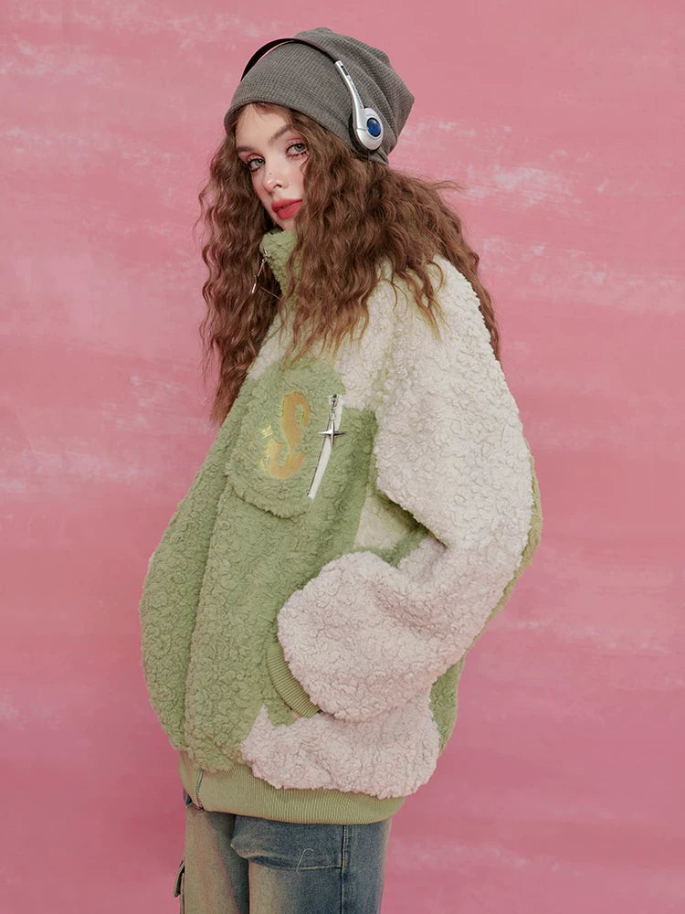 Colorblock High-Neck Puffer Jacket