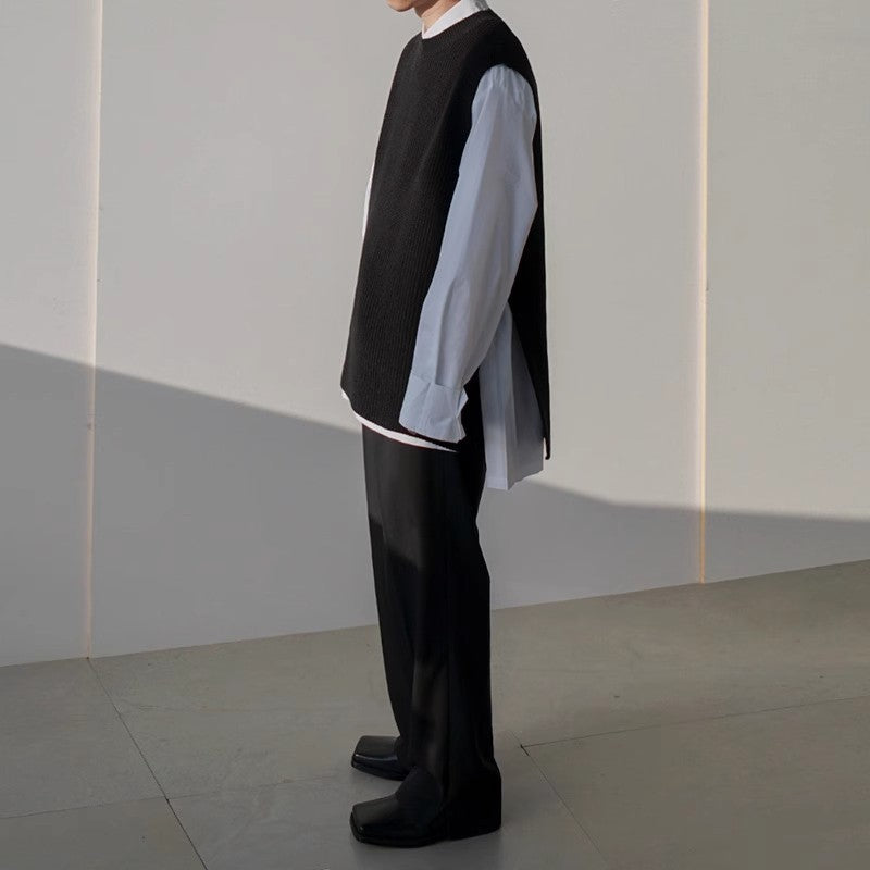 Oversize Side Slit Long Sleeve Shirt