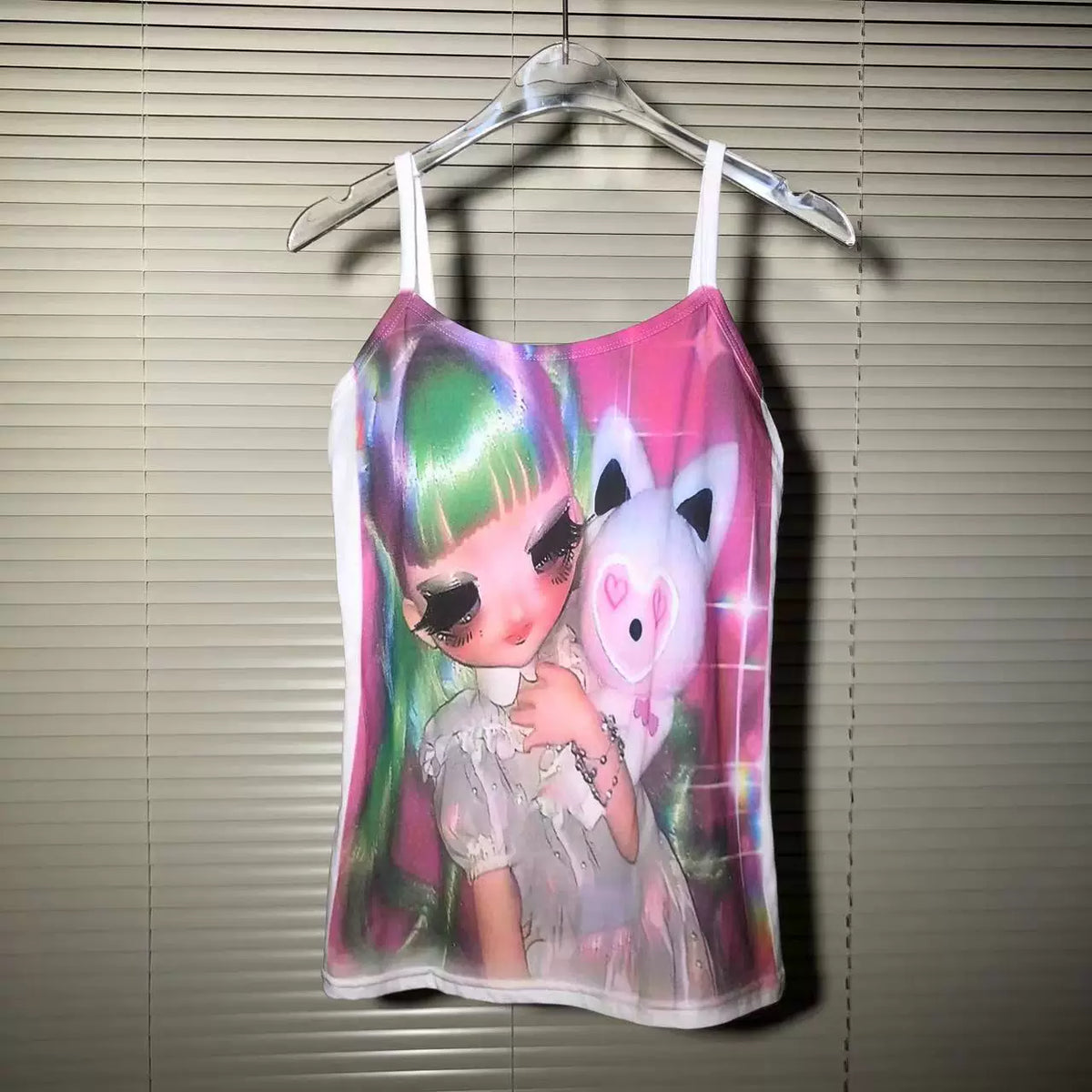 Rare Dreamcore Artist Original "green Doll" Print Camisole