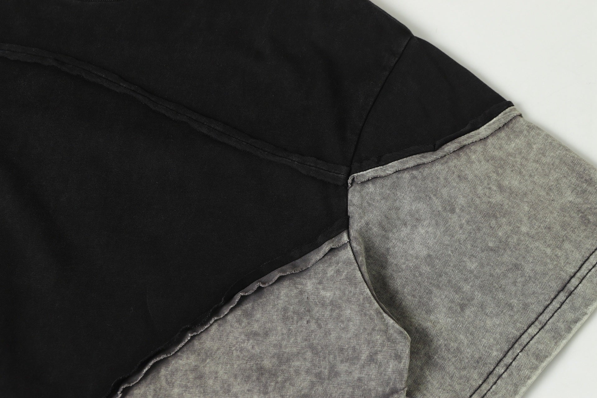 Cotton Wash Raw Edge Oversize Short Sleeve T-Shirt