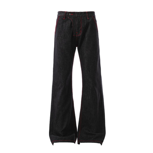 Raw Flare Denim Jeans - Black / S