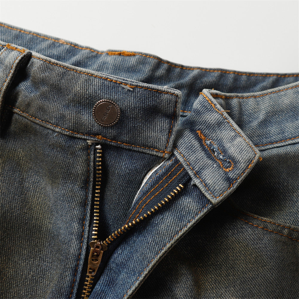 Wasteland Distressed Dirty denim Jort
