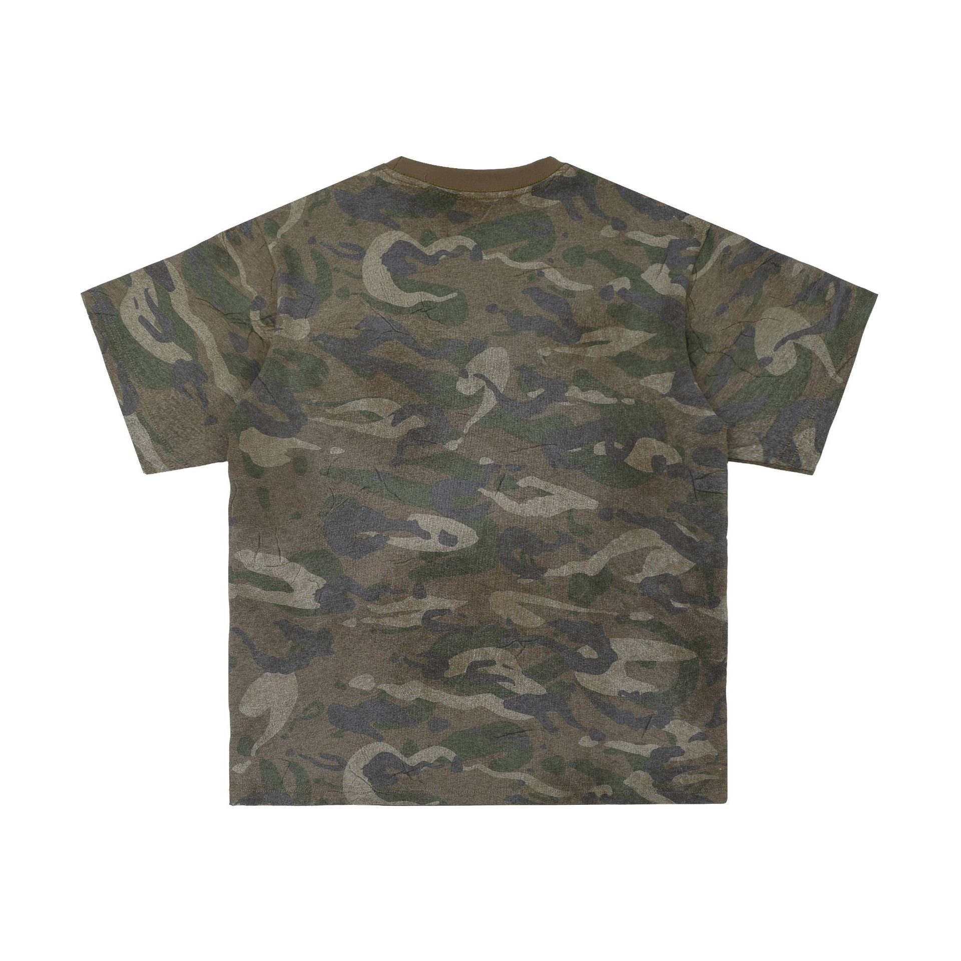 T-shirt ample imprimé camouflage avec autocollants