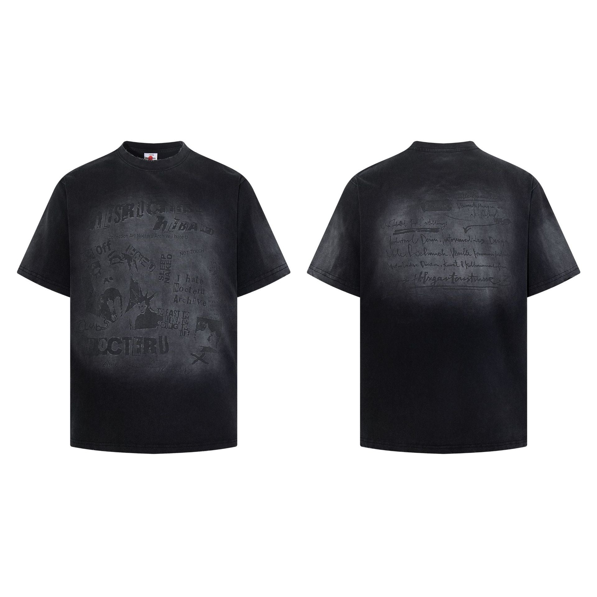 Washed Damage Print Short Sleeve T-Shirt