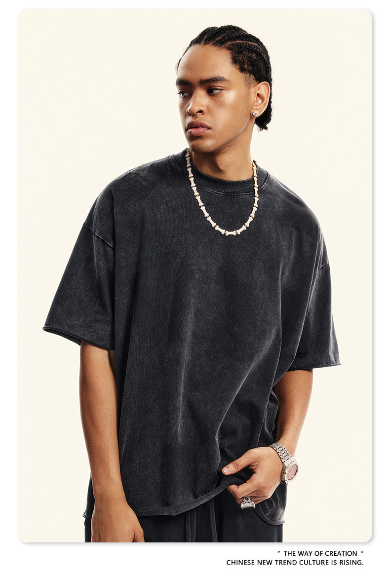 Washed Heavyweight Short Sleeve T-Shirt & Short Sweatpants Setup