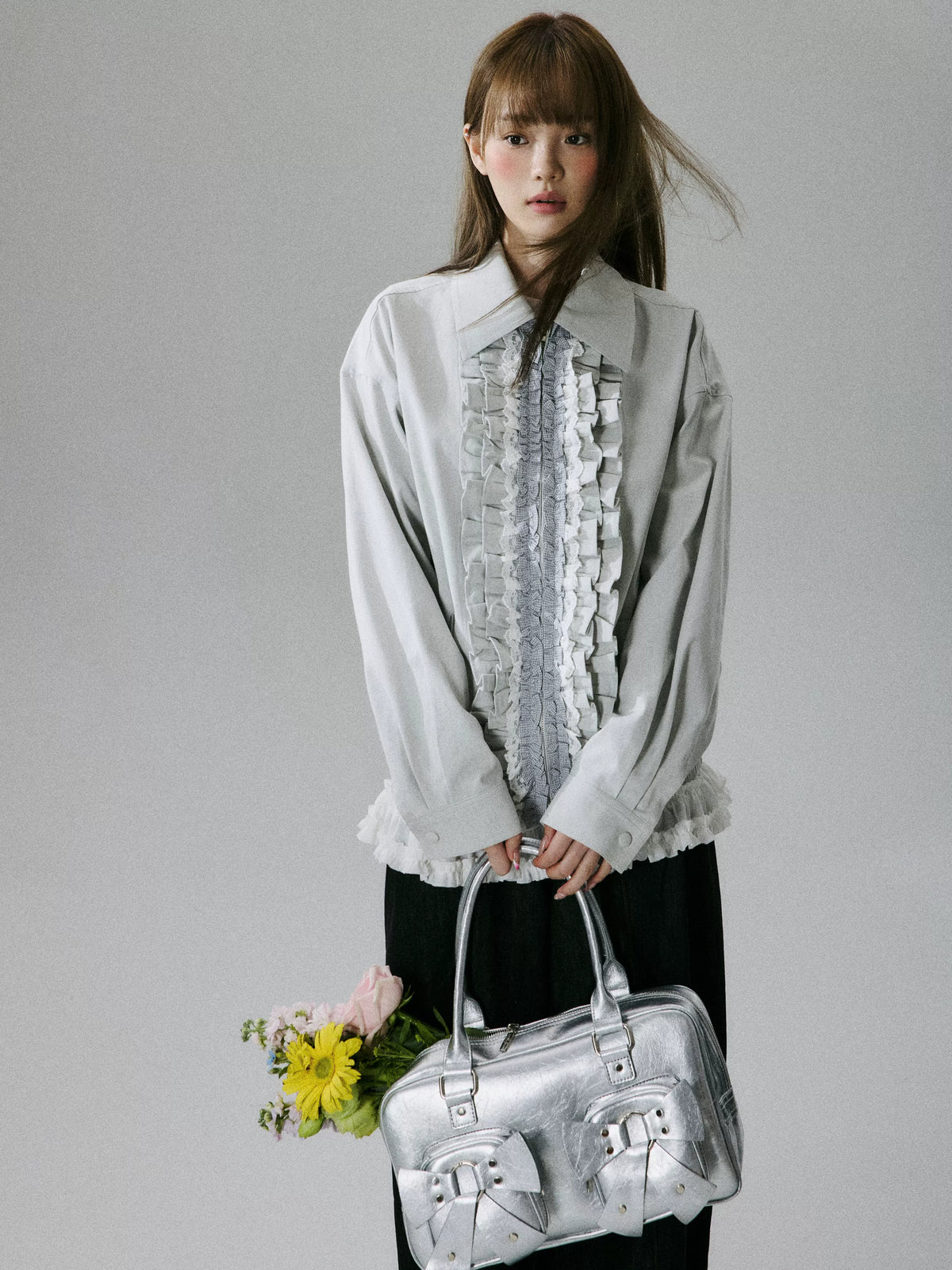 Ruffled Lace Detail Jacket