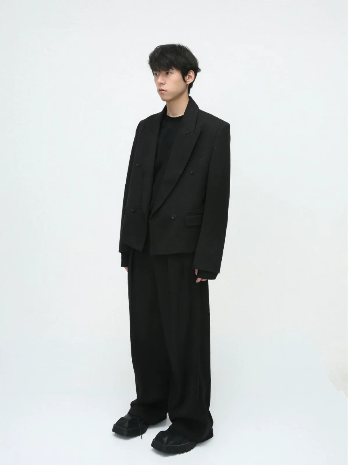 Short Tailored Jacket & Wide Leg Trousers Setup