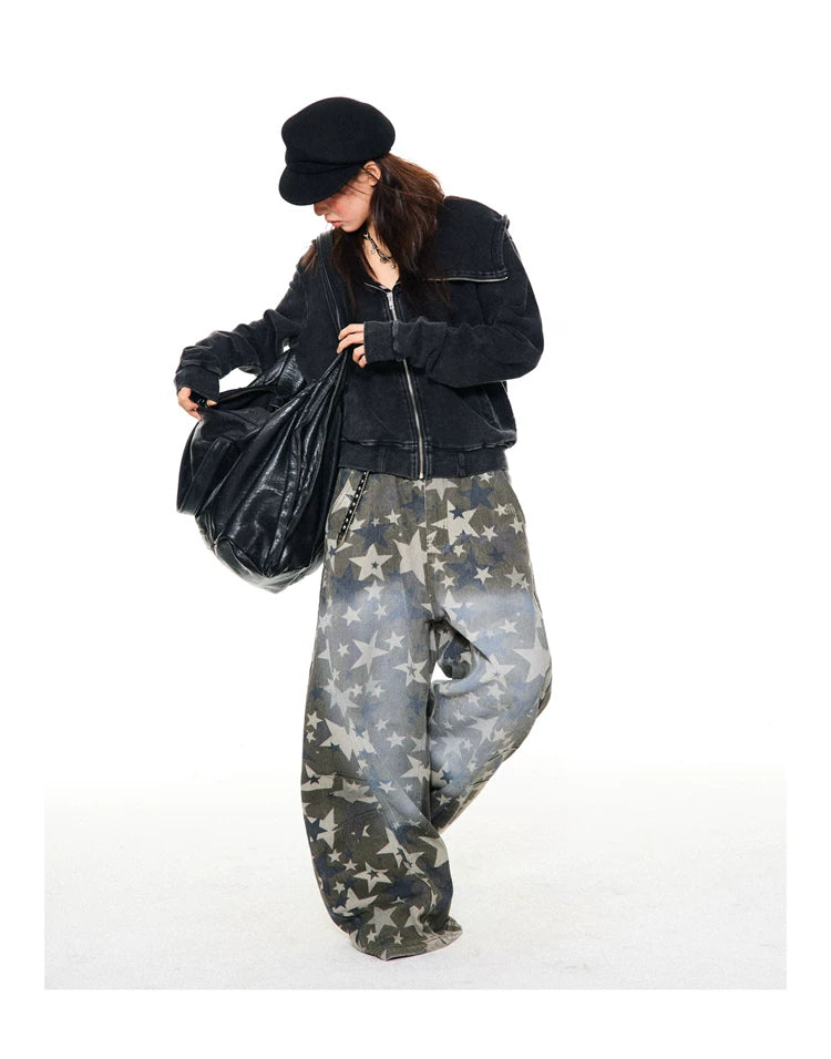 Asymmetrical Zipper Oversize Hooded Jacket