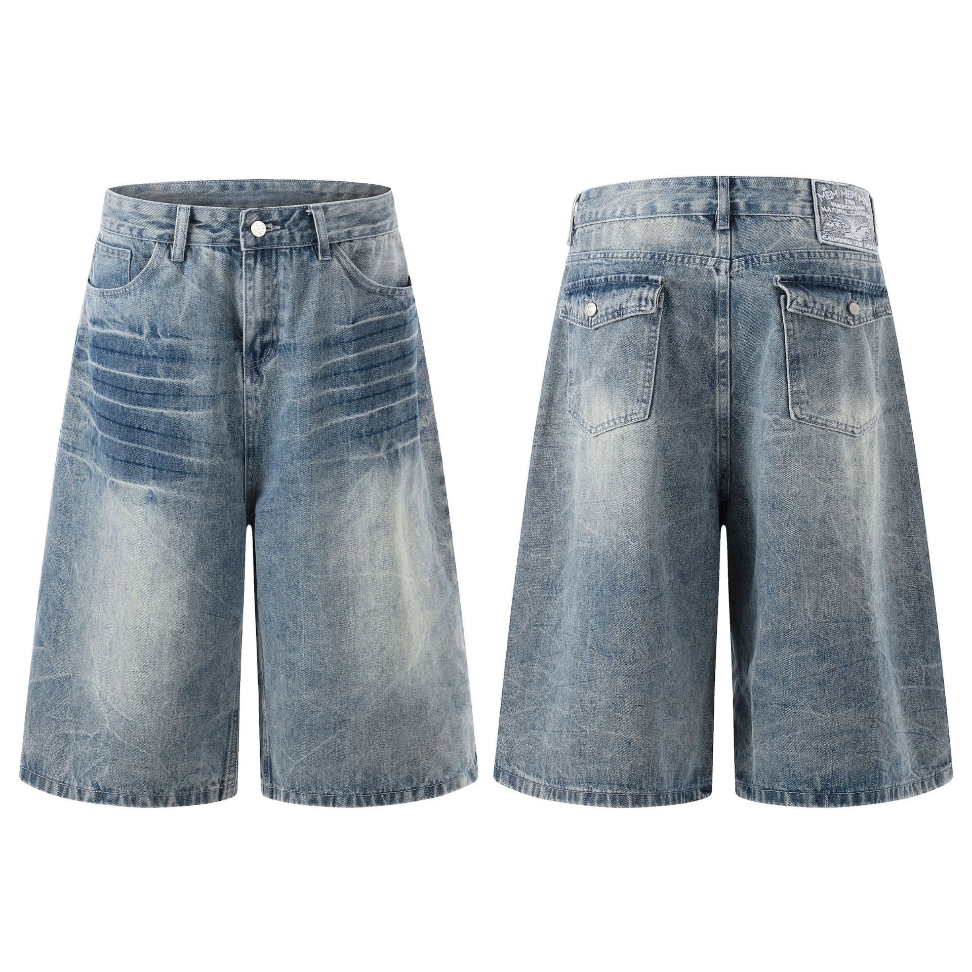 Lightning Graphic Denim Jort