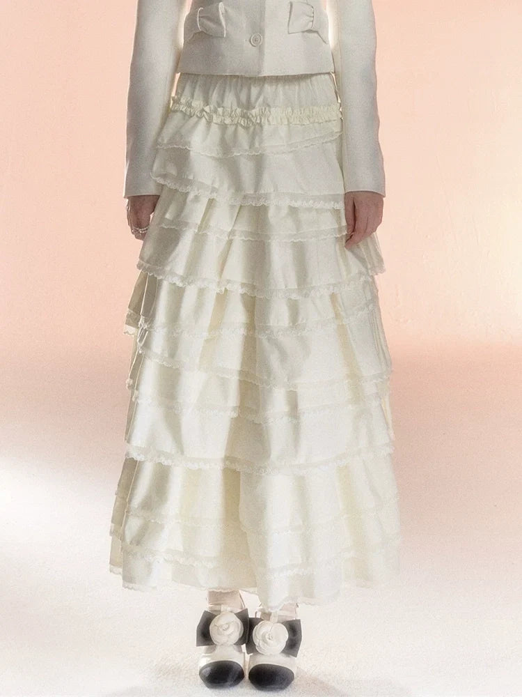 Original Lace Ruffle Short Skirt & Long Skirt