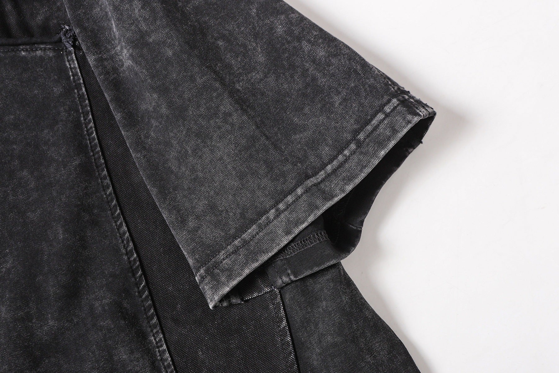 Washed Panel Design Short Sleeve T-Shirt