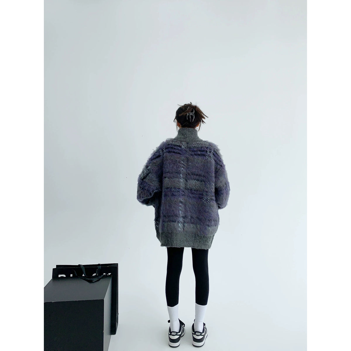 Oversized Double Zipper Knit Cardigan