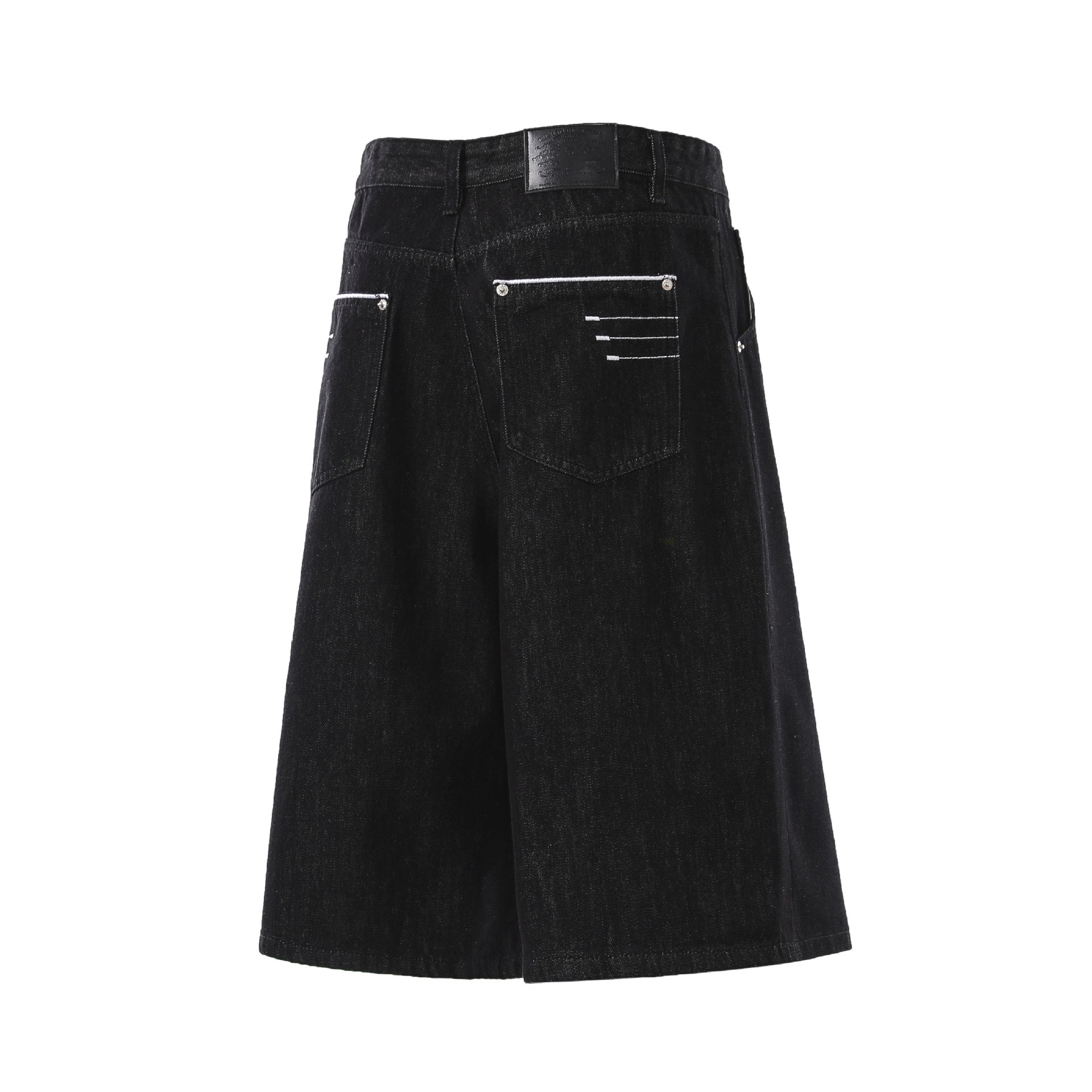 Raw Wash Wide Leg Denim Jort