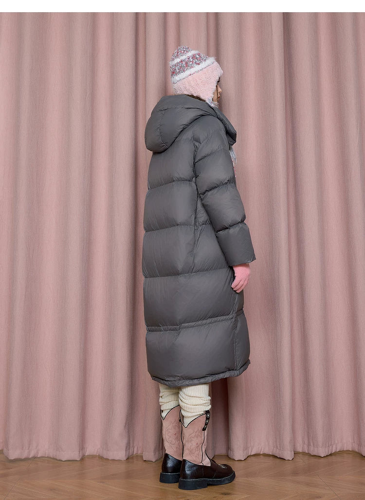 Hooded White Duck Down Coat