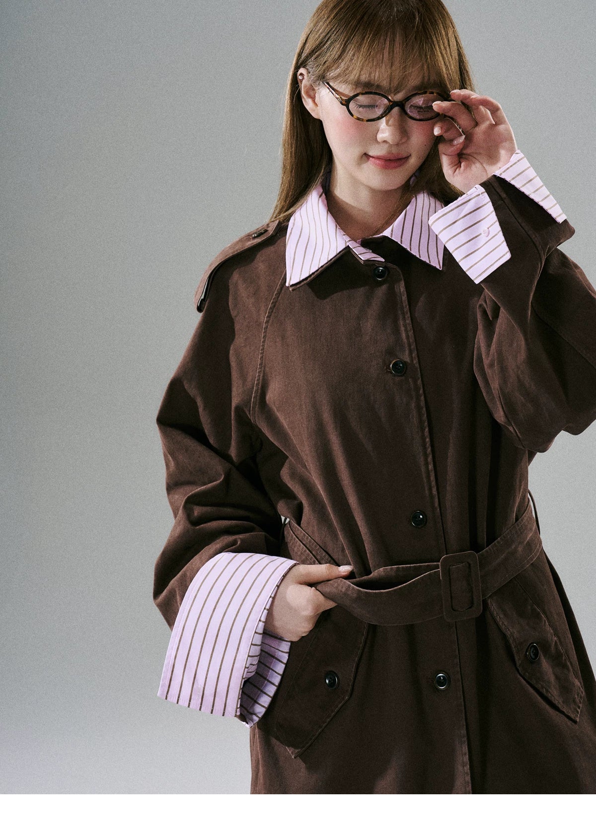 Detachable Rose-Fenced Girl's Trench Coat