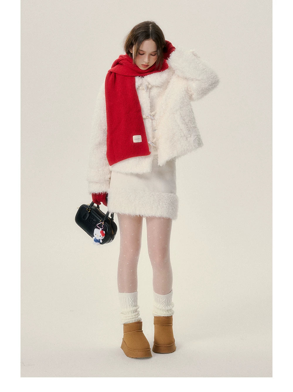 Fake Fur Hoodie & Short Skirt Setup