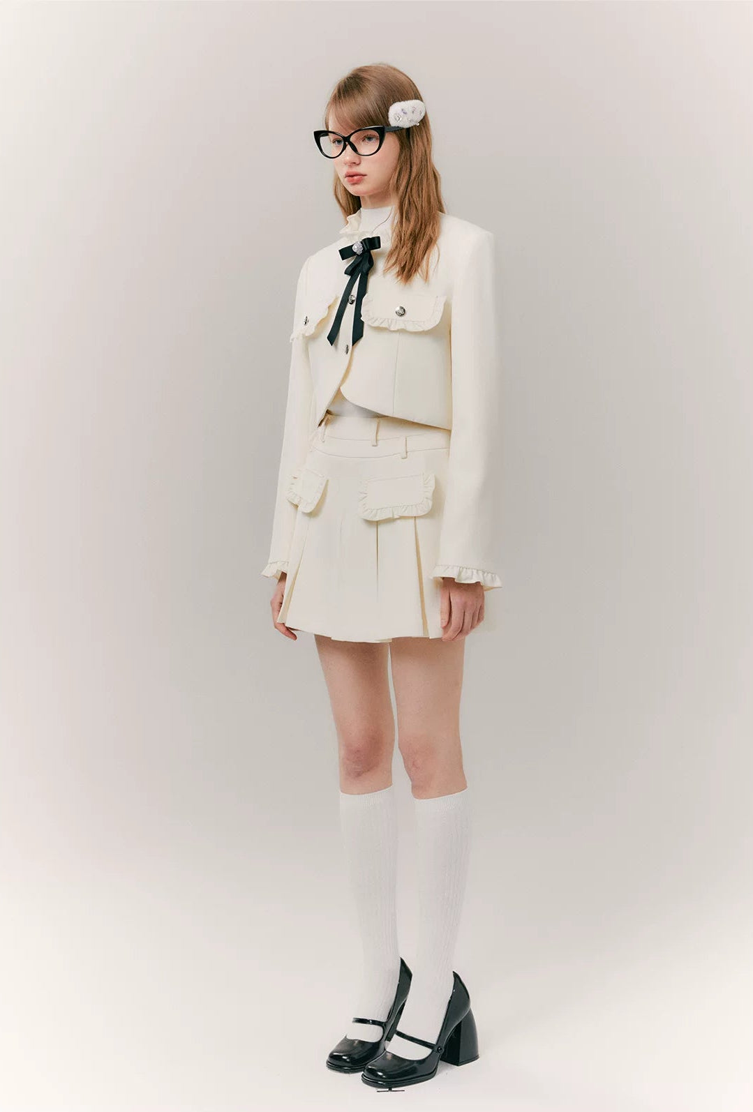 Pleated Skirt & Slim Tailored Jacket Setup