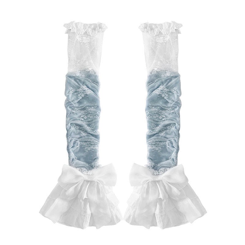 Lace Patchwork Bow Knee-High Leg Cover