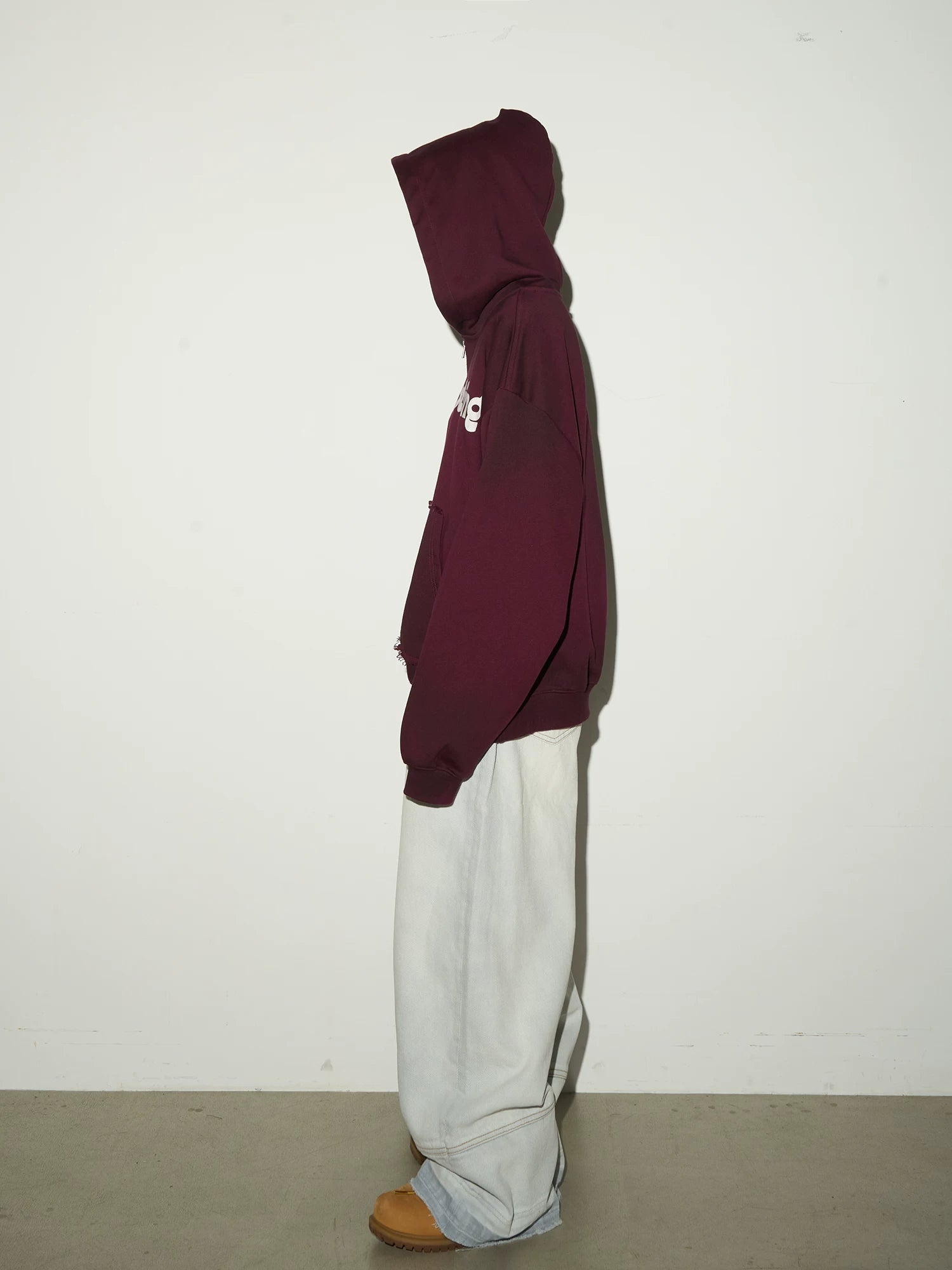 Irregular Dye Letter Print Oversize Hoodie