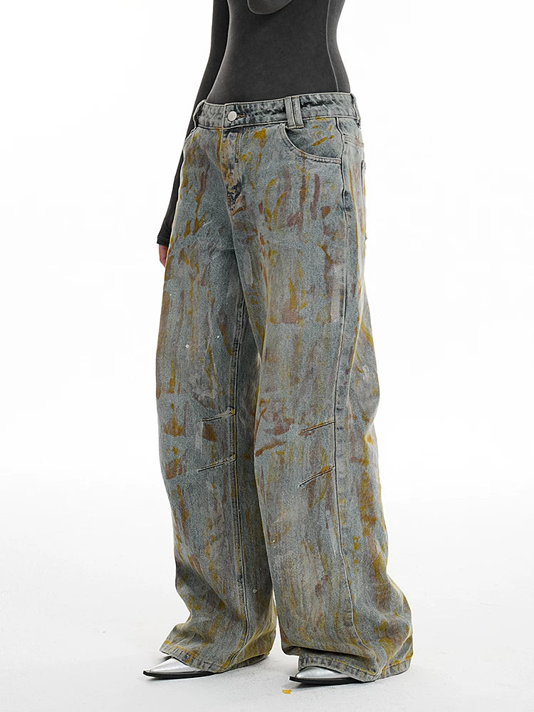 Washed Wide-Leg Denim Jeans