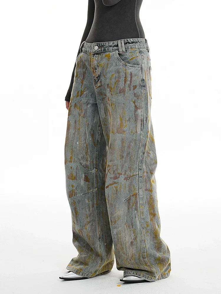 Washed Wide-Leg Denim Jeans