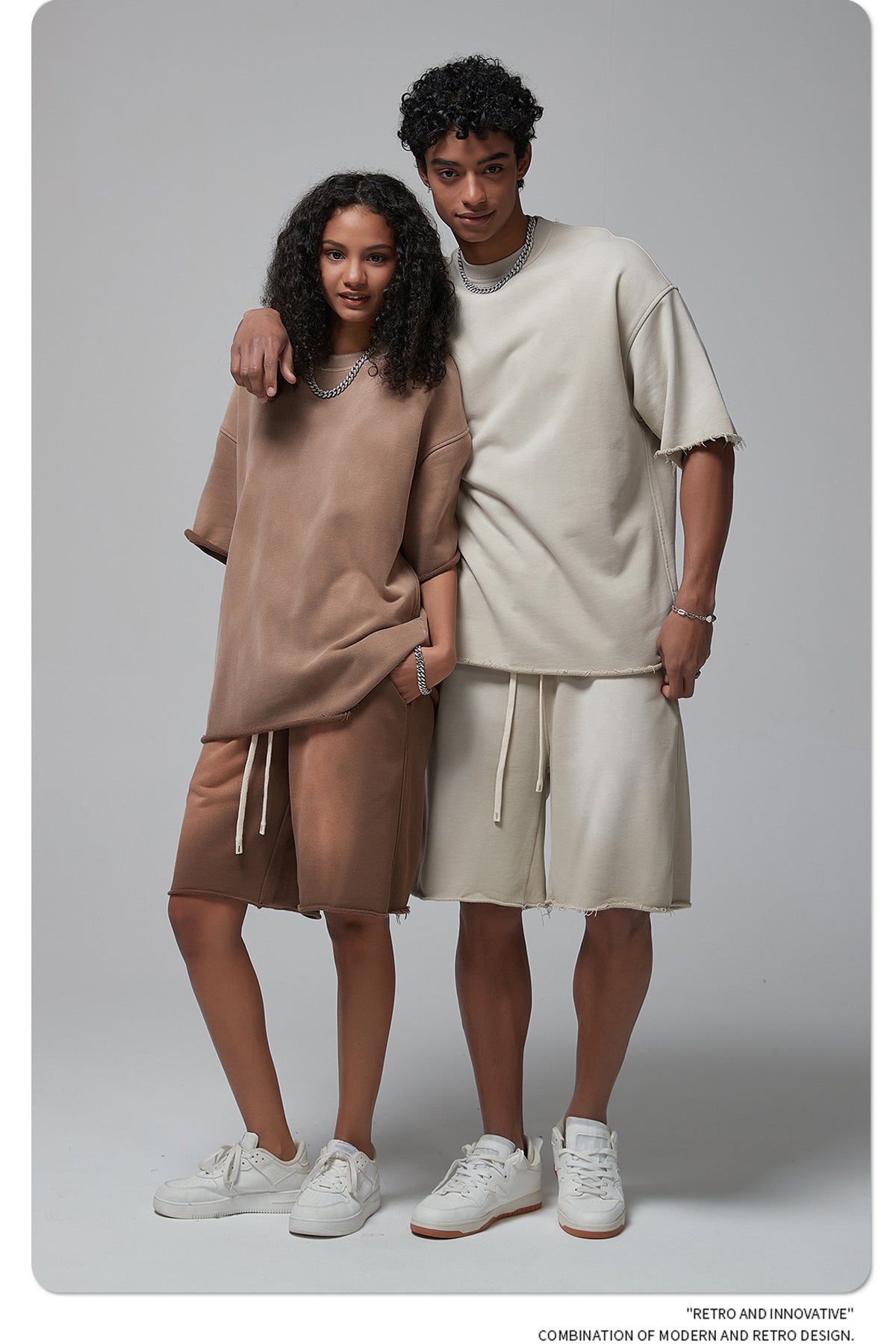 Oversize Spray-dyed Short-sleeve T-shirt & Spray-dyed Short Sweatpants Setup