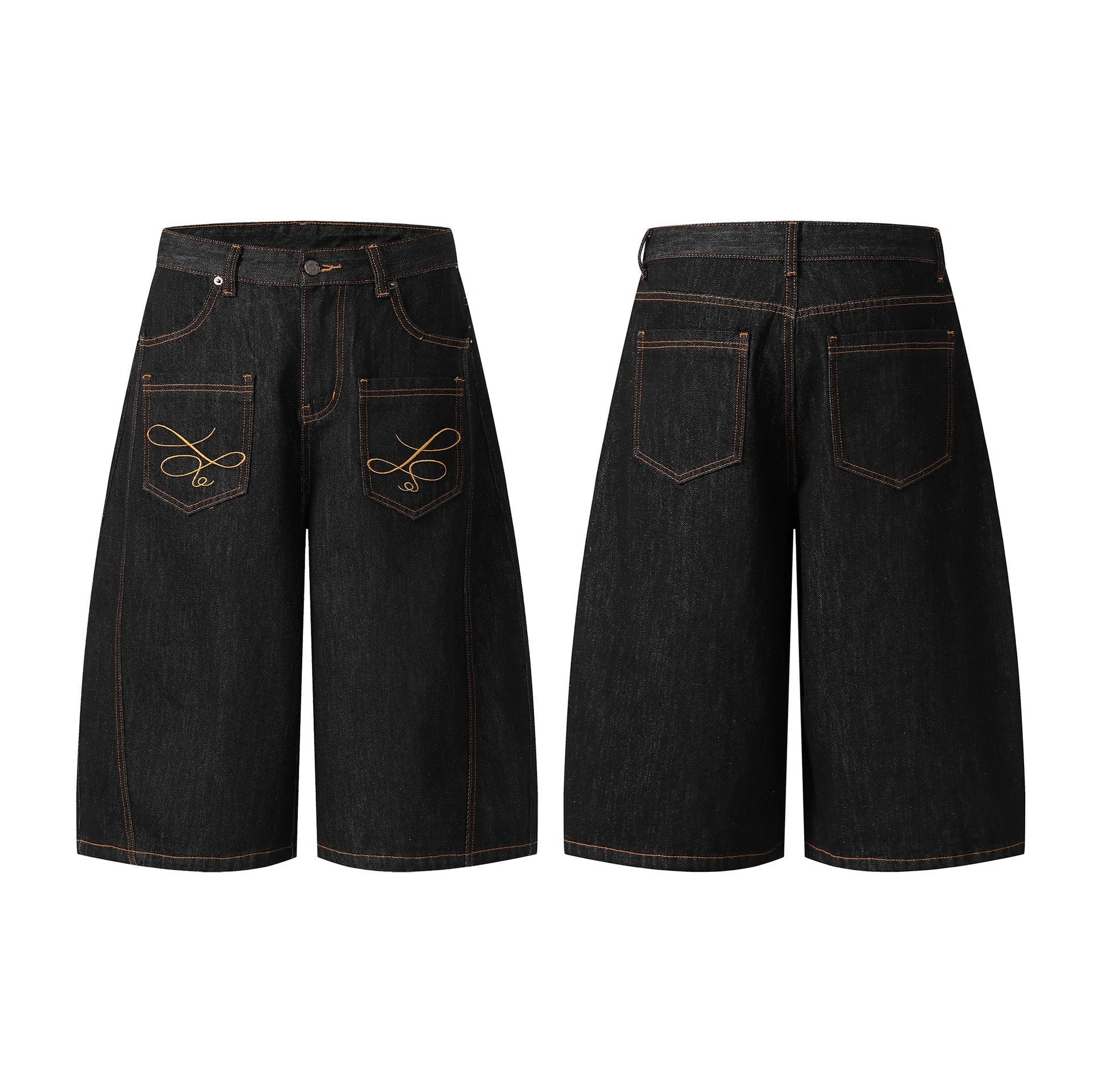 Embroidery Wide Leg Jort