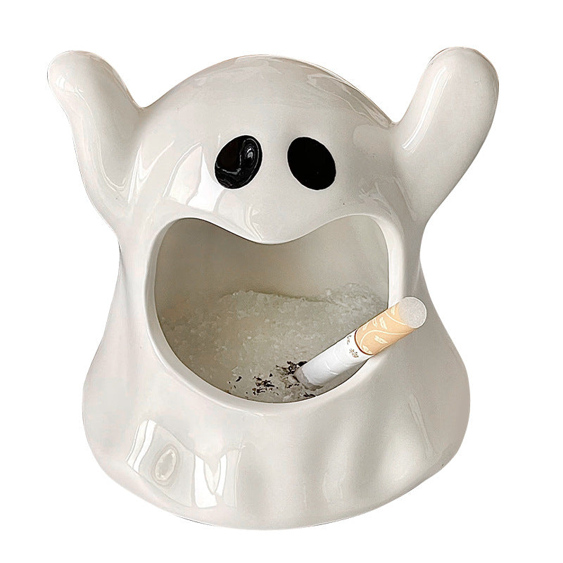 Ceramic Ghost Ashtray – Cute Spooky Halloween Home Decor