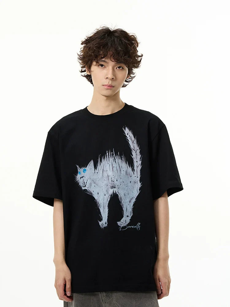 Cat Print Short Sleeve T-Shirt