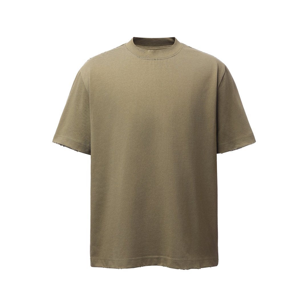 Heavyweight Washed Damage Short Sleeve T-Shirt