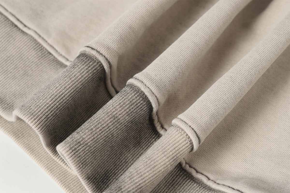 Washed Asymmetrical Zipper Detail Hoodie