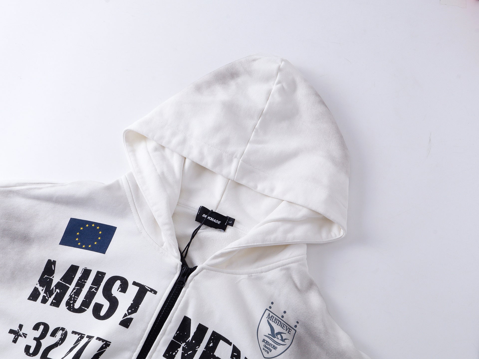 Dirty Washed Logo Print Zipper Hoodie & Dirty Washed Sweatpants Setup
