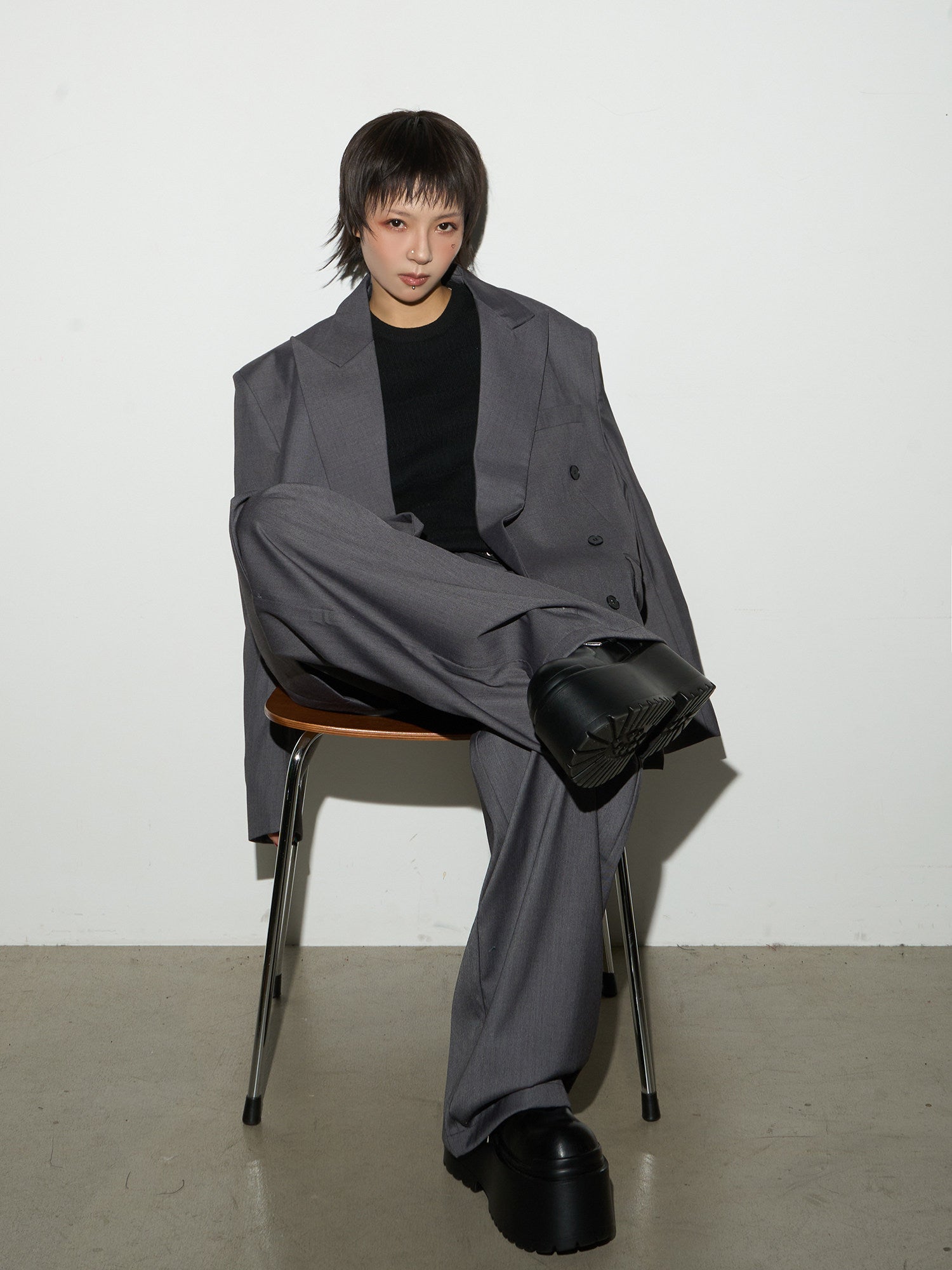 Double Breasted Tailored Jacket & Wide Leg Trousers Setup