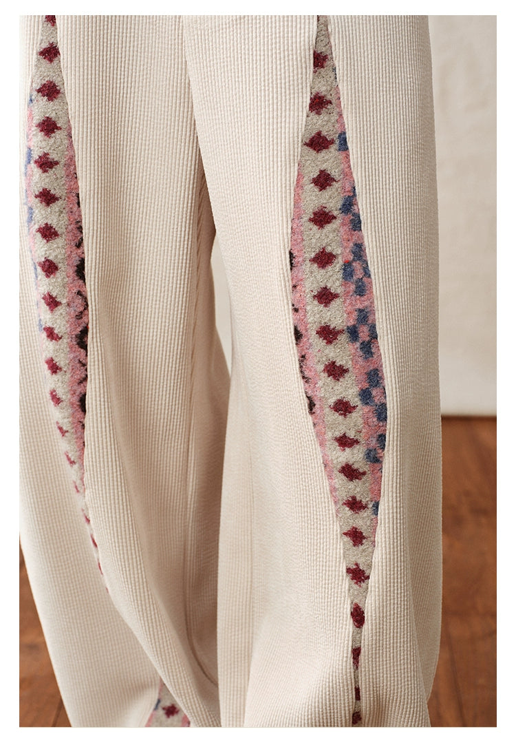 Boho Corduroy Wide-Leg Pants