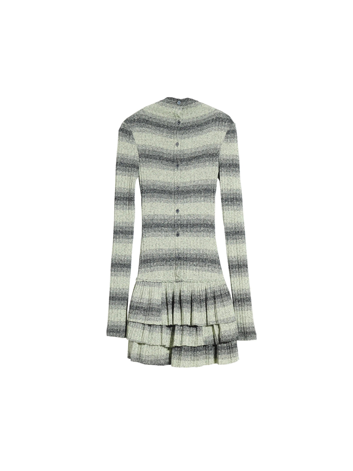 Fake Layered Stripe Ruffle Knit Dress