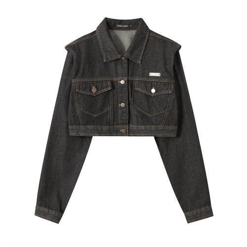 Jaqueta Jeans Versátil Estilo Hong Kong - S / Preto