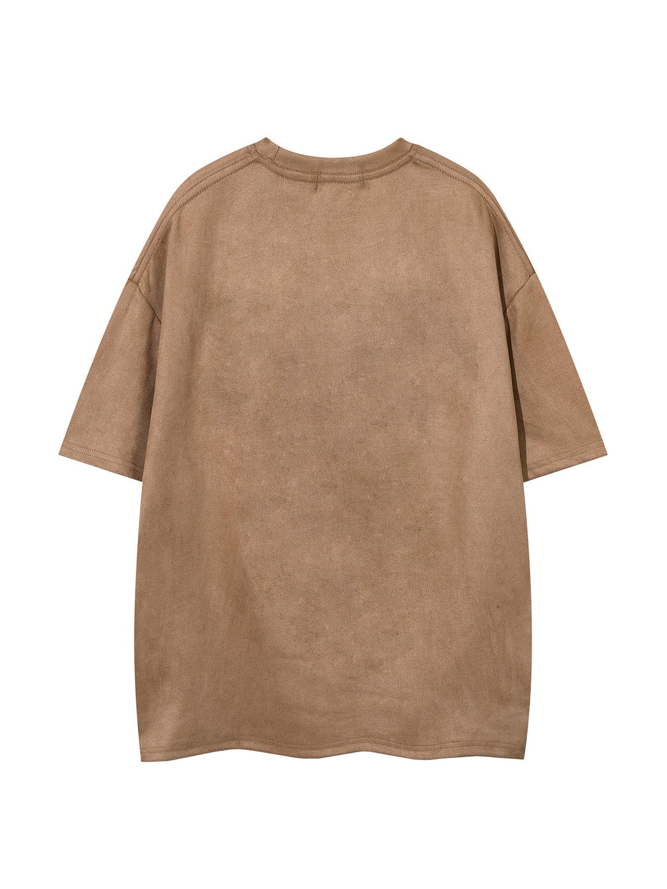 Suede Letter Print Short Sleeve T-Shirt