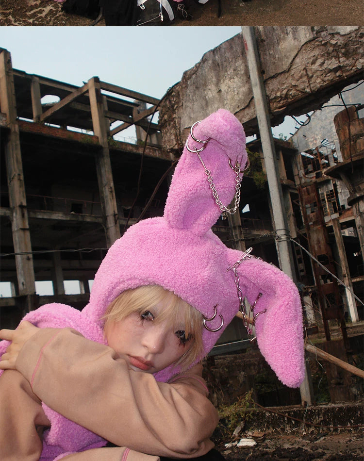 Rabbit Plush Ear Scarf Hat