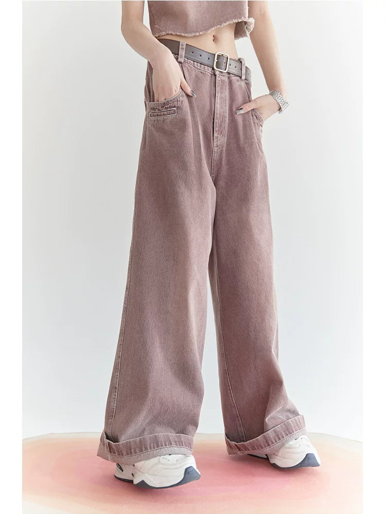 Wide-Leg Buggy Denim Jeans