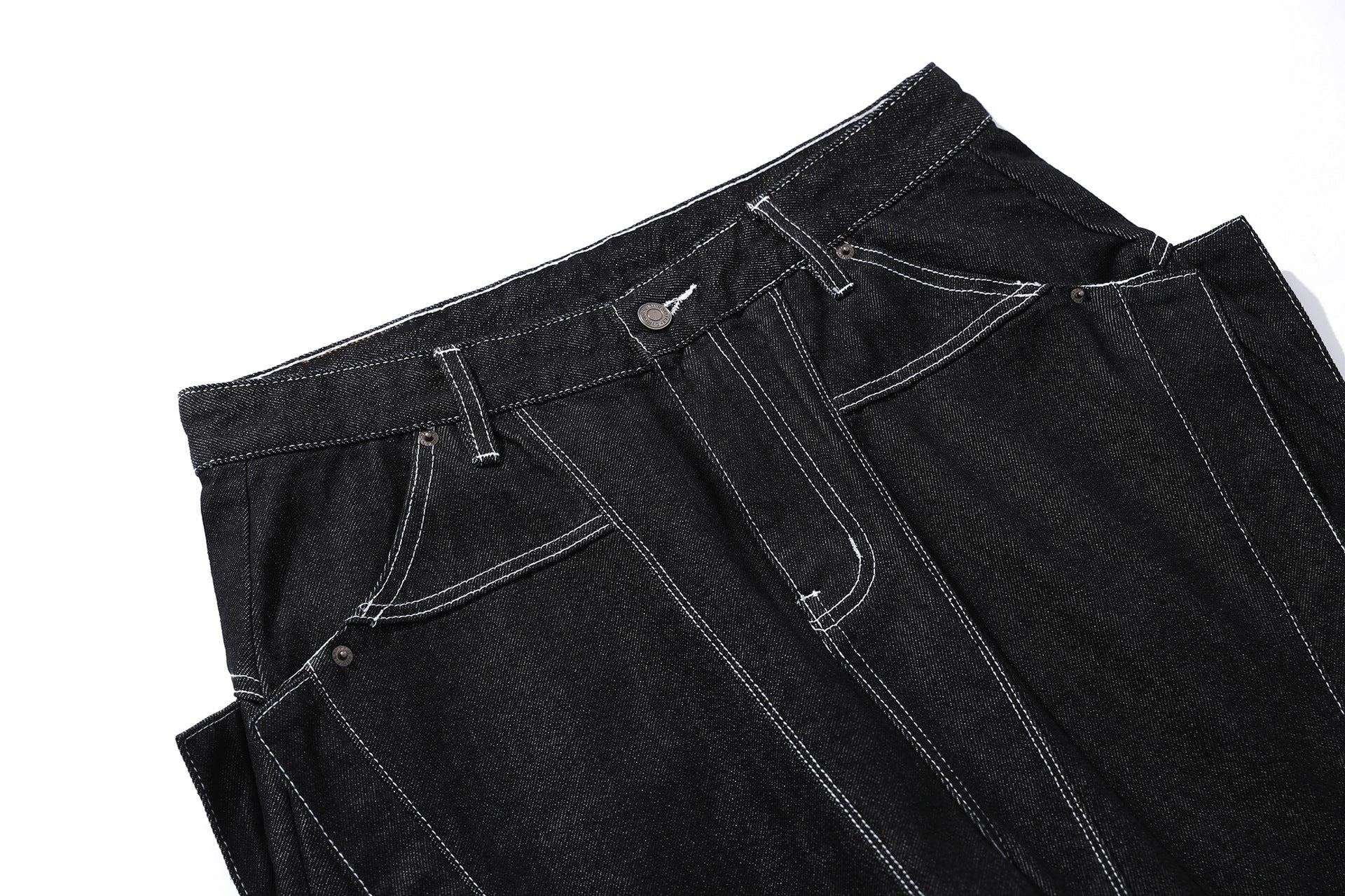 Raw Denim Deconstruction Wide Leg Jort