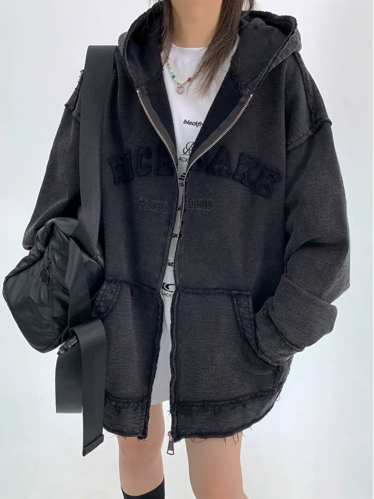 Damage Heavyweight Oversize Zipper Hoodie