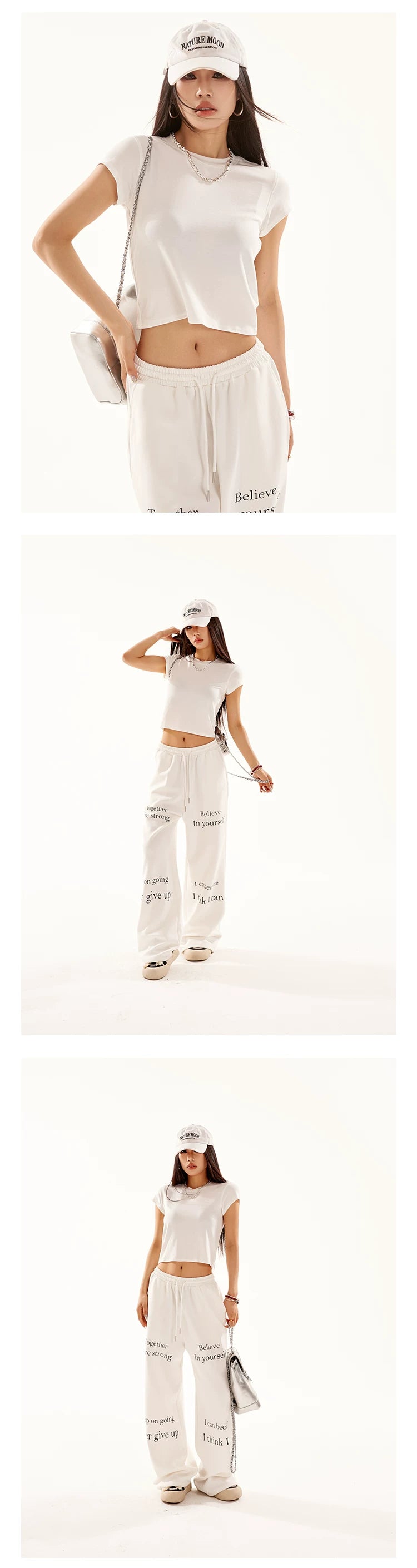Cropped Round Neck Short Sleeve T-Shirt