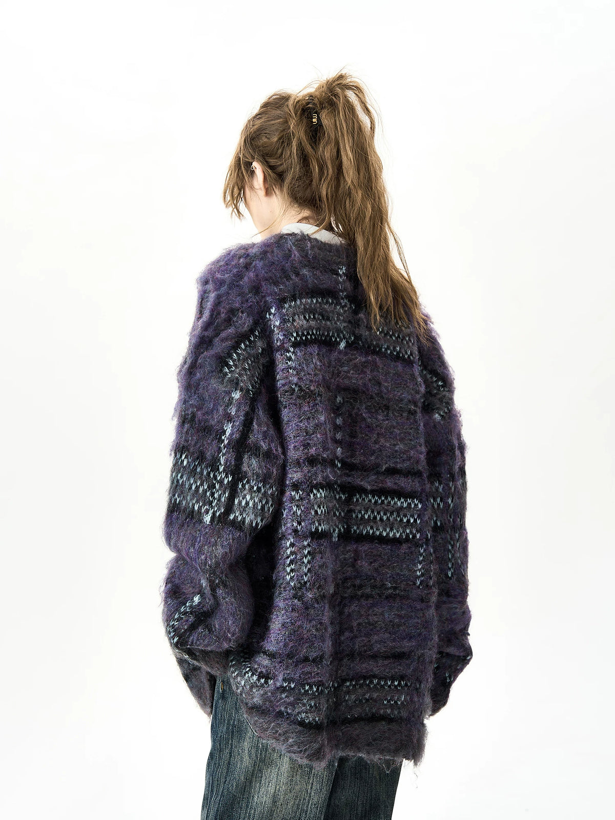 Round Necked Heavyweight Oversize Knit Cardigan