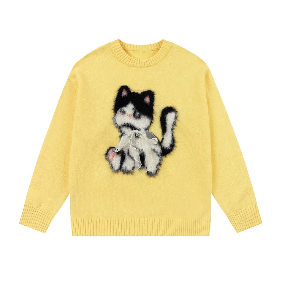 Campus Cat Oversized Sweater